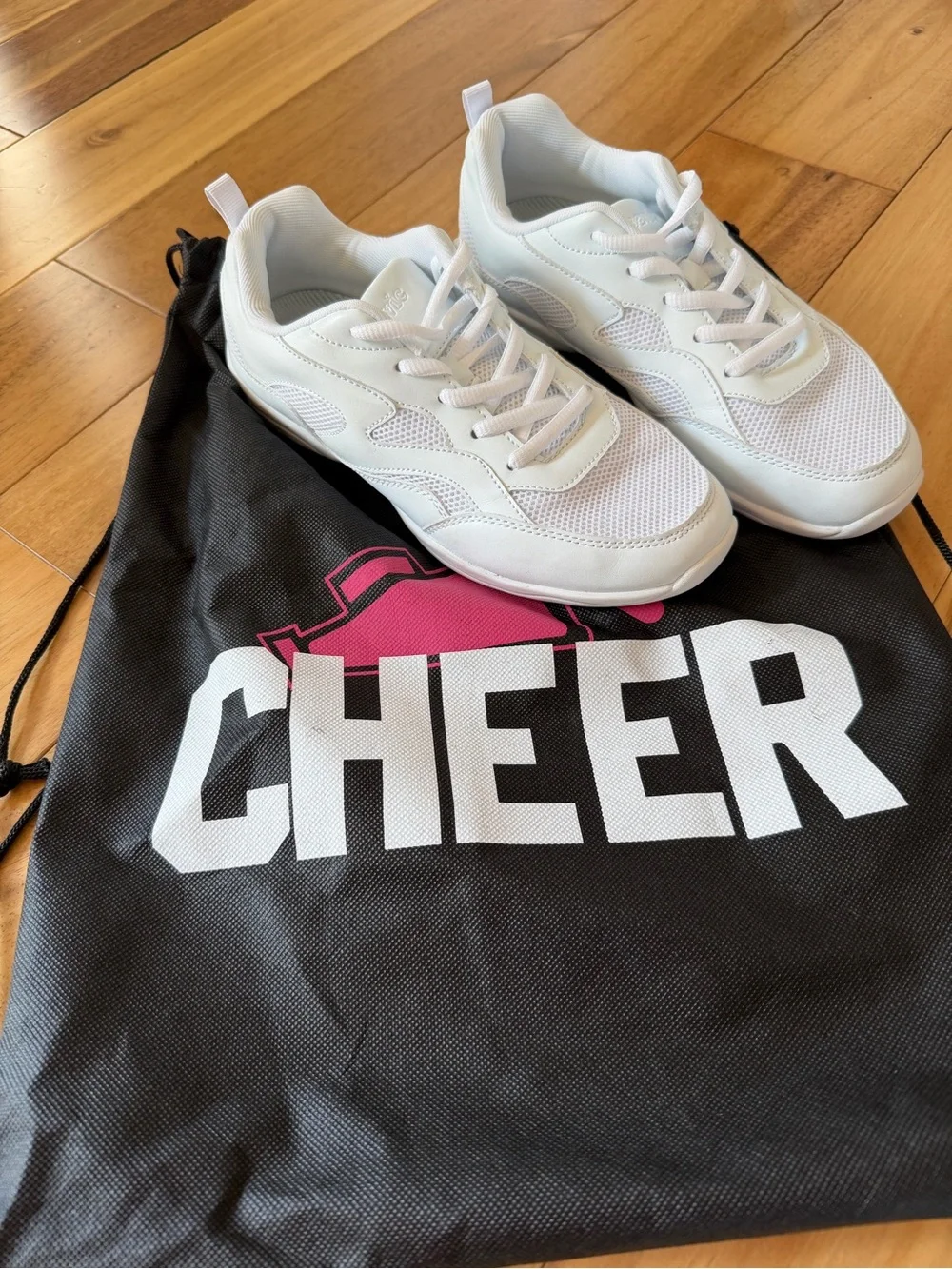 White Cheer Mesh Lace-Up Sneakers